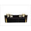 Button Tufted 2 Pc Sofa Set With Velvet Fabric And Gold Accent