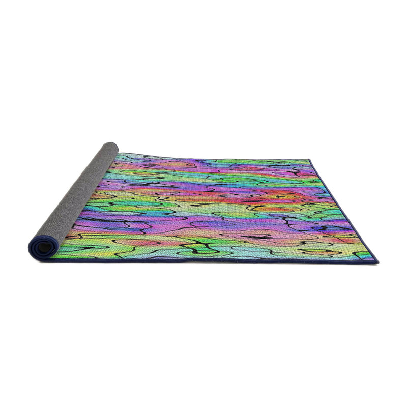 Mauve abstrait Tapis décoratif, Rond 4 pi