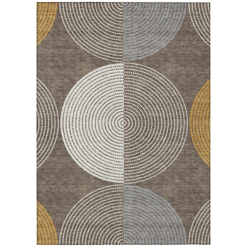 Machine Washable Indoor/Outdoor Jenning ACN2281 Geometric Rug, Rectangle 5' x 7'6"
