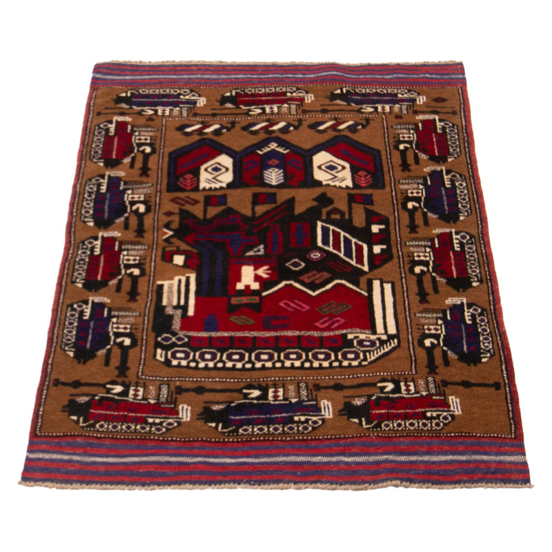 Tapis brun Rare War 3 pi 0 po x 4 pi 7 po