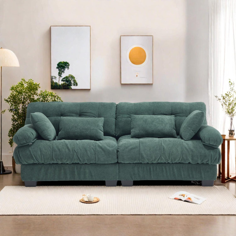 Canapé modulaire Cloud Couch avec sièges profonds et accoudoirs pour le salon et la chambre, Vert