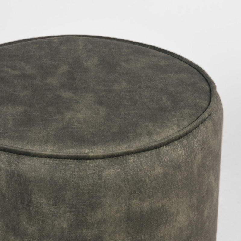 55cm Wide Round Solid Colour Pouffe Ottoman, Hunter