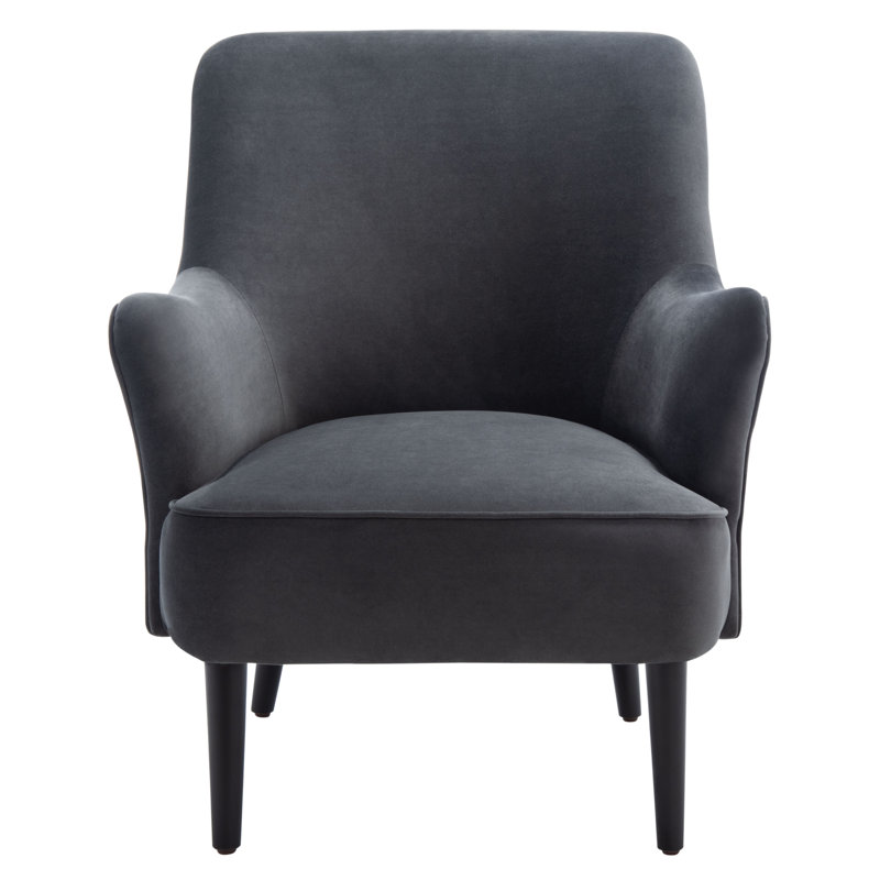 Fauteuil large en velours 29,7 po Portofino, Velours gris