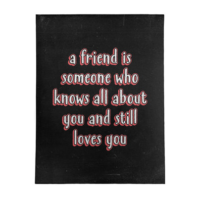 Tapis en chenille de polyester style citations Love & Friendship Quotes