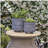 S/2  TRIBAL LOOK FOOTED PLANTER 6/8", BLACK