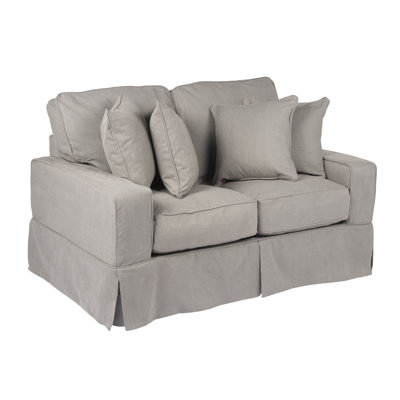 Causeuse à accoudoirs carrés 62 po avec coussins réversibles Elsberry