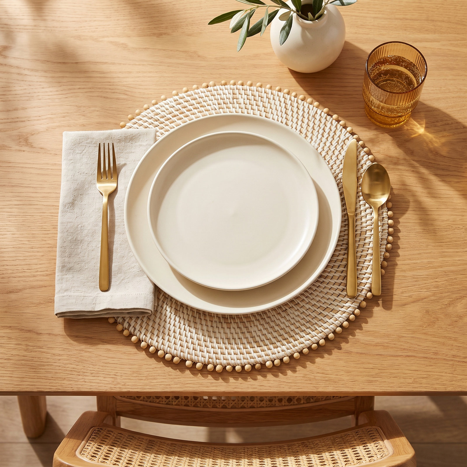 Dempsey Rattan Placemat, Natural