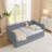 Linen Fabric Daybed with Trundle-656181212