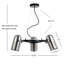 Luminaire grappe suspendu 3 lumières en métal ajustable Schmeling