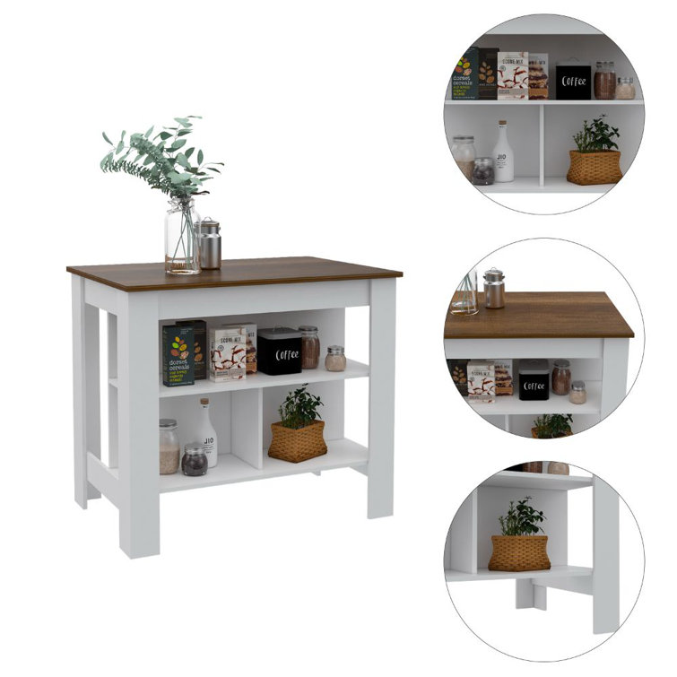 Arnesto 2 Piece Kitchen Set, Kitchen Island + Utility Sink Cabinet