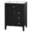 Meuble-lavabo de salle de bain avec lavabo, 3 tiroirs et support de rangement à 2 niveaux-129442964