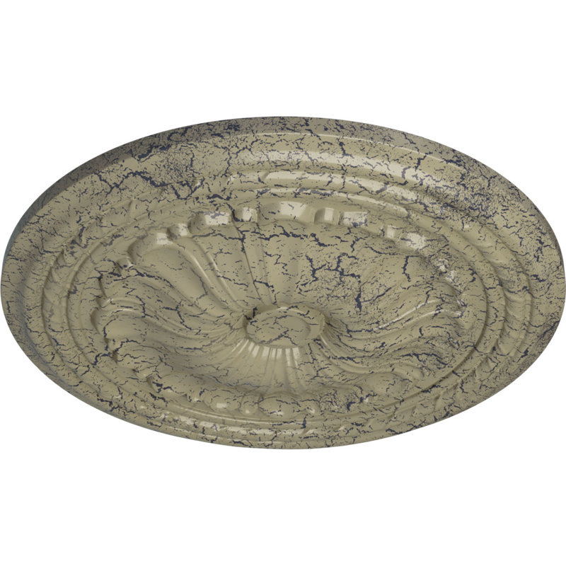 Endurathane Bailey Ceiling Medallion, 18 1/8"OD x 3/4"P (Fits Canopies up to 4"), Hand-Painted Warm Silver Finish
