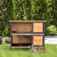 Cage en bois pour animaux avec structure en métal - 48 po sur 2 étages, toit imperméable, plateau sans fuites, portes verrouillables pour lapin et construction, sécuritaire pour l'asphalte