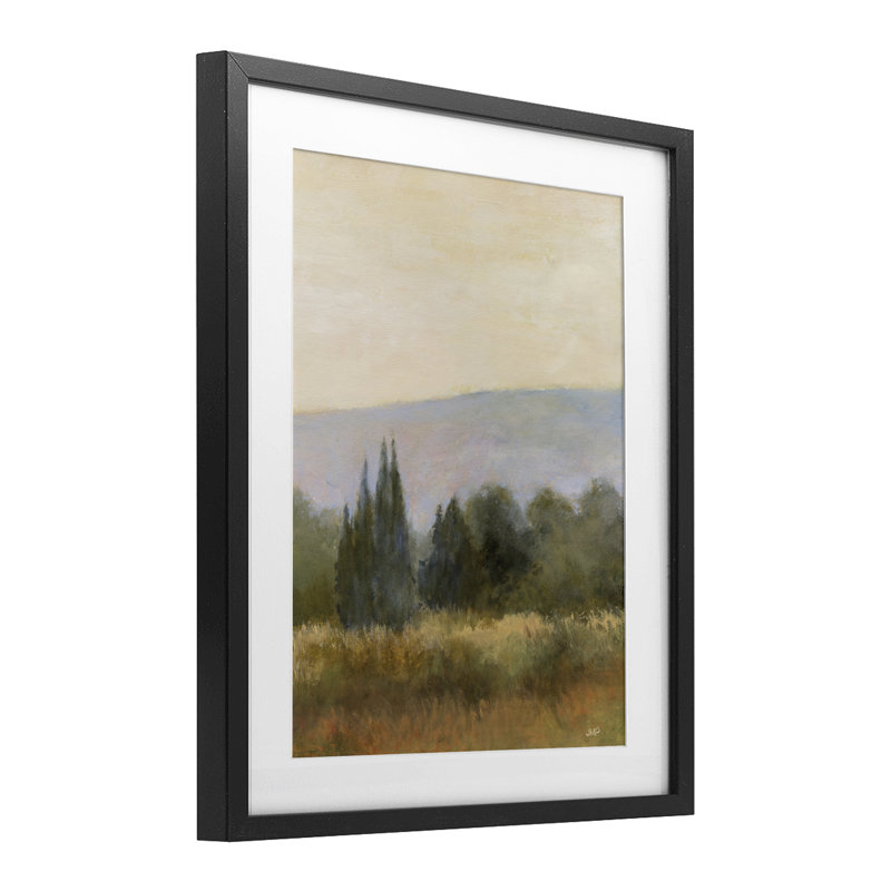 Pilgrimage Landscape View, reproduction encadrée sous verre, conception de Julia Purinton, Cadre noir minuit
