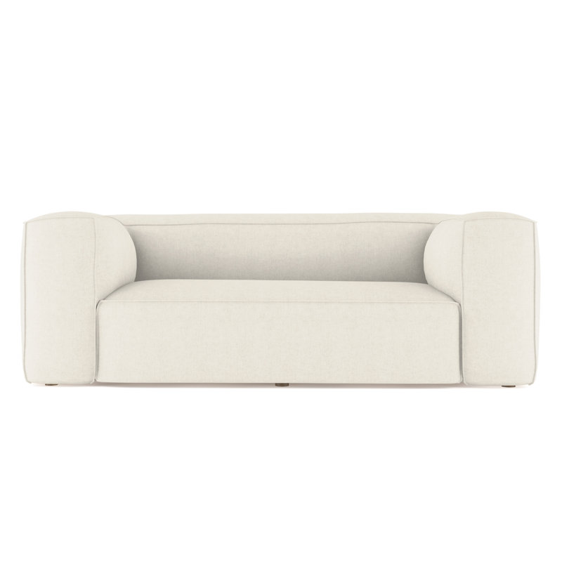 Canapé surdimensionné Varick, Lin à tissage carré albâtre, H 30 po x l 84 po x P 41 po, Patiné