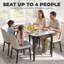Dining Table for 4, Modern Kitchen Table with Sintered Stone Tabletop, Metal Legs, White