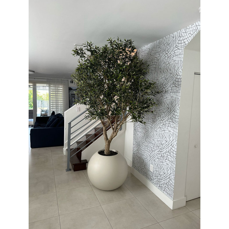 Artificial Olive Tree 30" Globe Planter, Beige