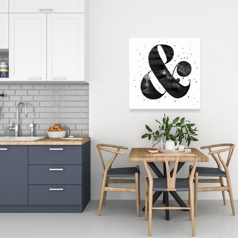 «Esperluette», toile noire monochrome | Art mural Home Decor
