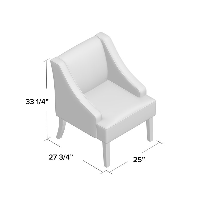 Daryann Swoop Arm Accent Chair, Tan Polyester
