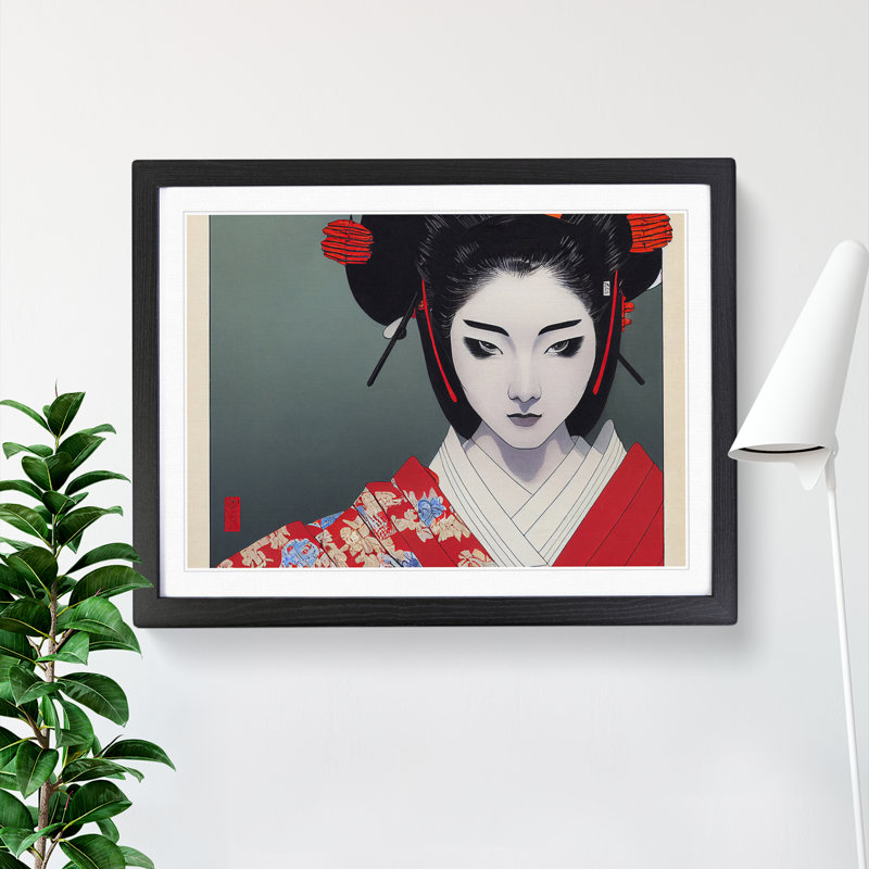 Spellbinding Geisha - Single Picture Frame Print, Black Frame, 46cm H x 64cm W