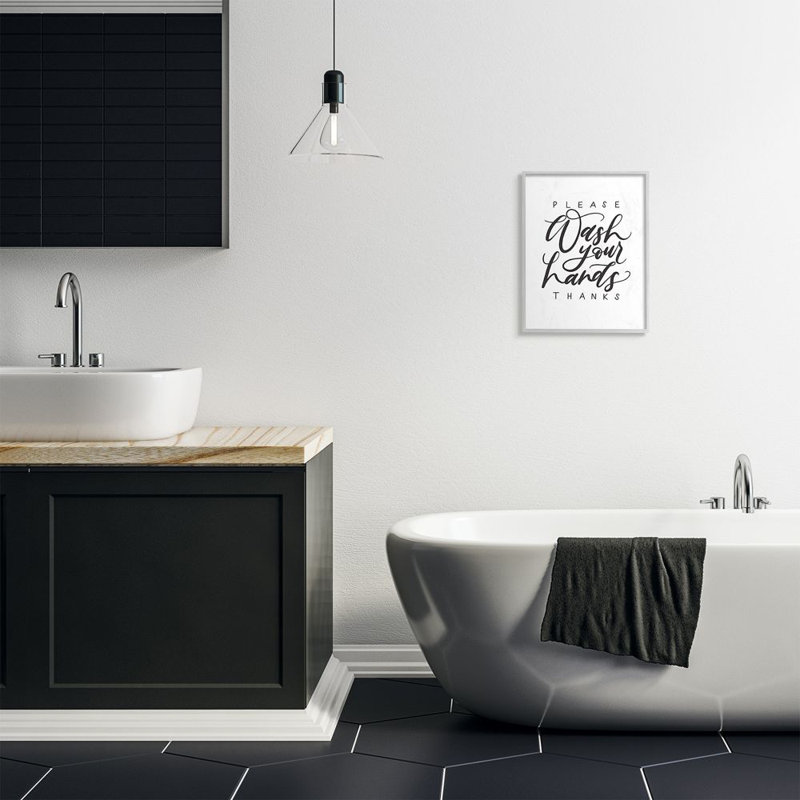 «What Your Hands Expression Polite Bathroom Sentiment» par Amanda Houston, impression sur toile, Estampe numérique Farmhouse