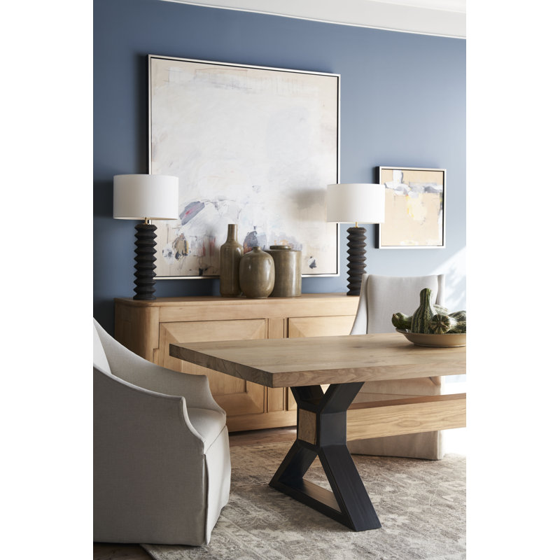 Open Sky Solid Oak Dining Table, 30" H x 120" L x 46" W, Natural