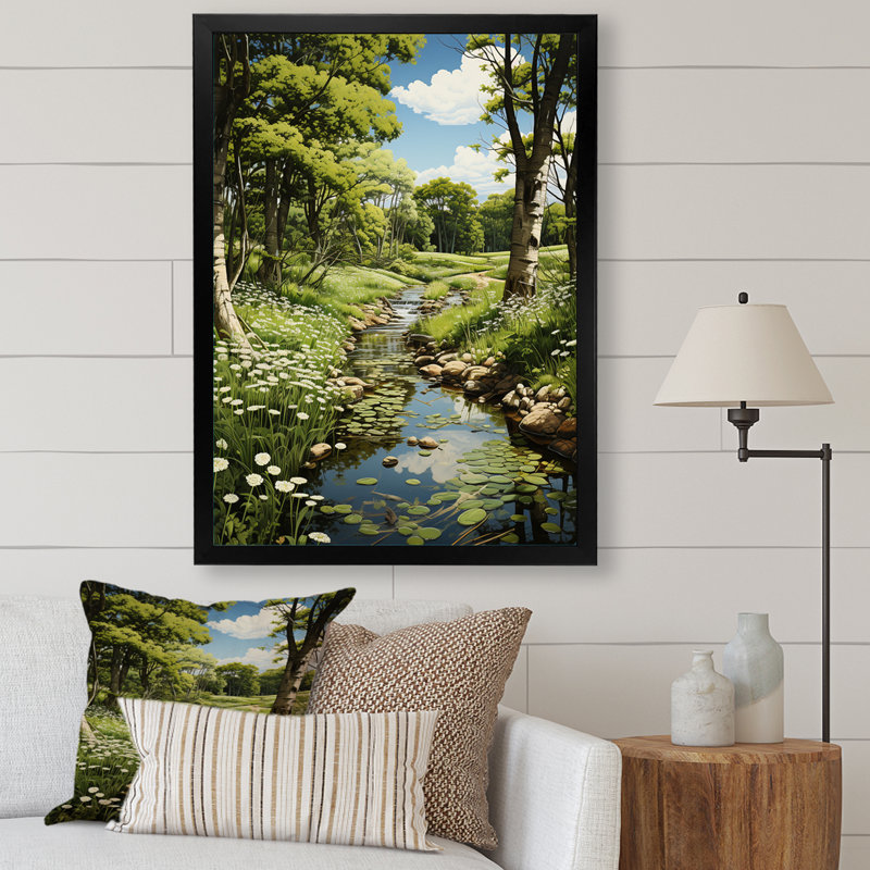 «Amercian Basswood Tree Forest I», reproductions d'art mural, H 32 po x l 24 po x P 1 po, Cadre photo noir