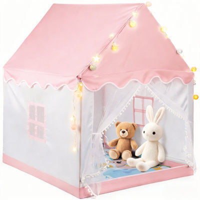 Kids Play Tent for Toddlers, Indoor & Outdoor Playhouse with Star Lights & Mat