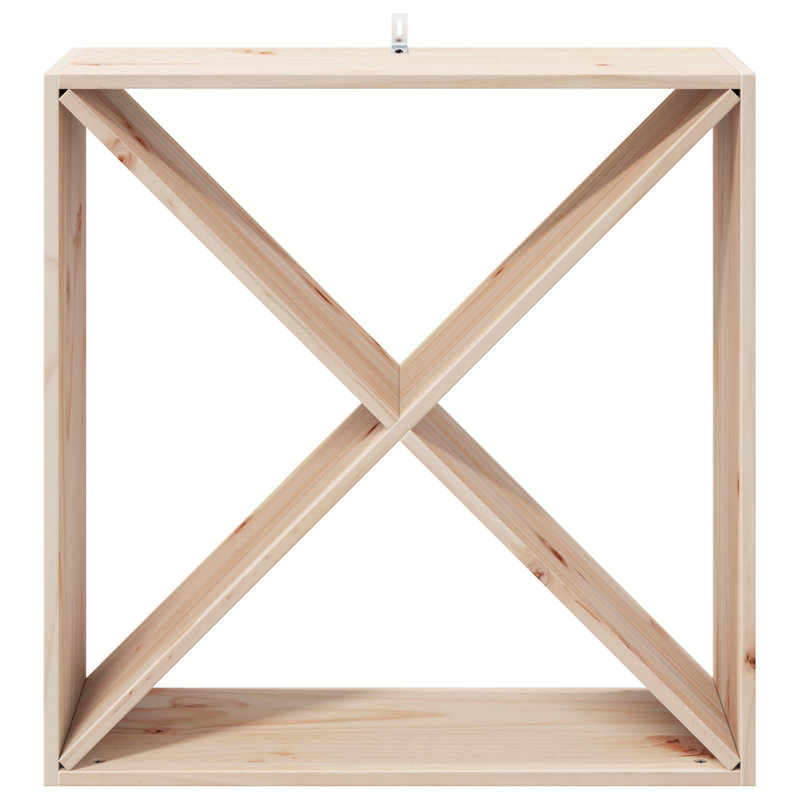Solid Wood Open Shelving Wine Bottle Rack, Natural