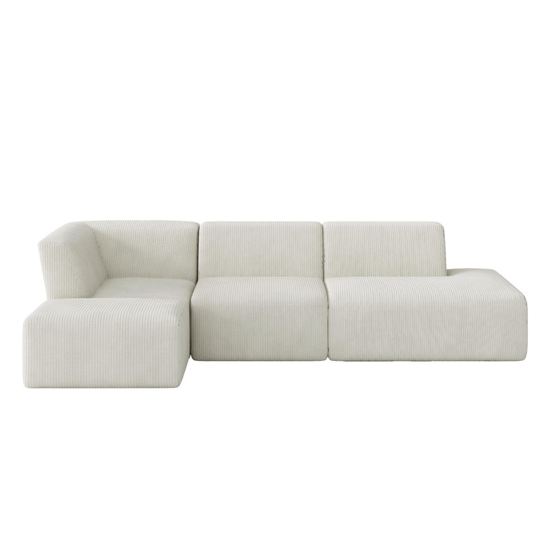 4 Seater Corduroy Seating Component, Beige Corduroy