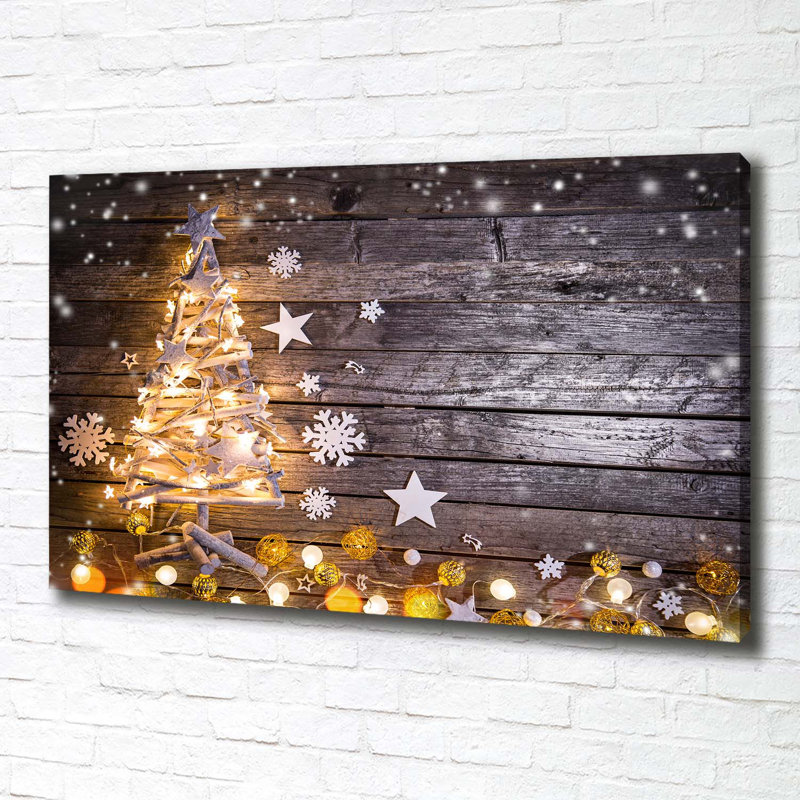 Illuminated Christmas Tree - No Frame Print on Canvas