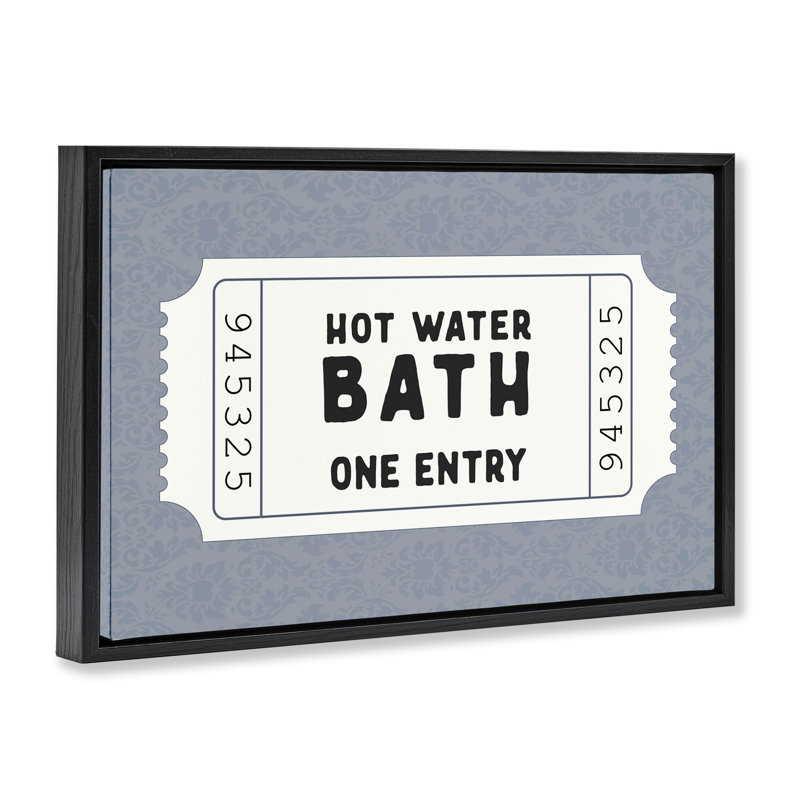 Cadre flottant rétro pour salle de bain, design avec lettres et doublure, Cadre flottant noir de jais, H 17 po x l 25 po