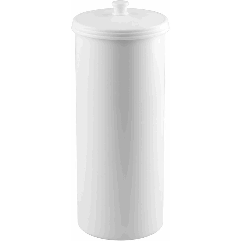 Porte-papier hygiénique sur pied avec couvercle pour 3 rouleaux supplémentaires, blanc