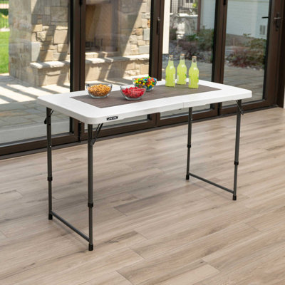 Lifetime 4-Foot Adjustable Fold-In-Half Table