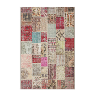 Tapis gris/beige/brun contemporain