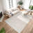 Mickle Dearra Modern Geometric Solid Cream Ivory High Low Easy Care Indoor Area Rug-112005125