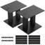 25cm Universal Fixed Height Speaker Stand 1 Pair, Desktop Metal Monitor Audio For Surround Sound & Book Shelf Speakers (Large)