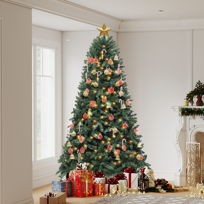 Arbre de Noël vert 7,5 pi avec éclairage réglable, 7'