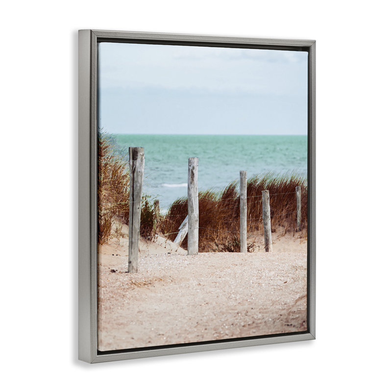 Cadre flottant Capricieuse Dreams Beach Coast, design par Marcus Prime, Cadre flottant gris lustré, H 21 po x l 17 po