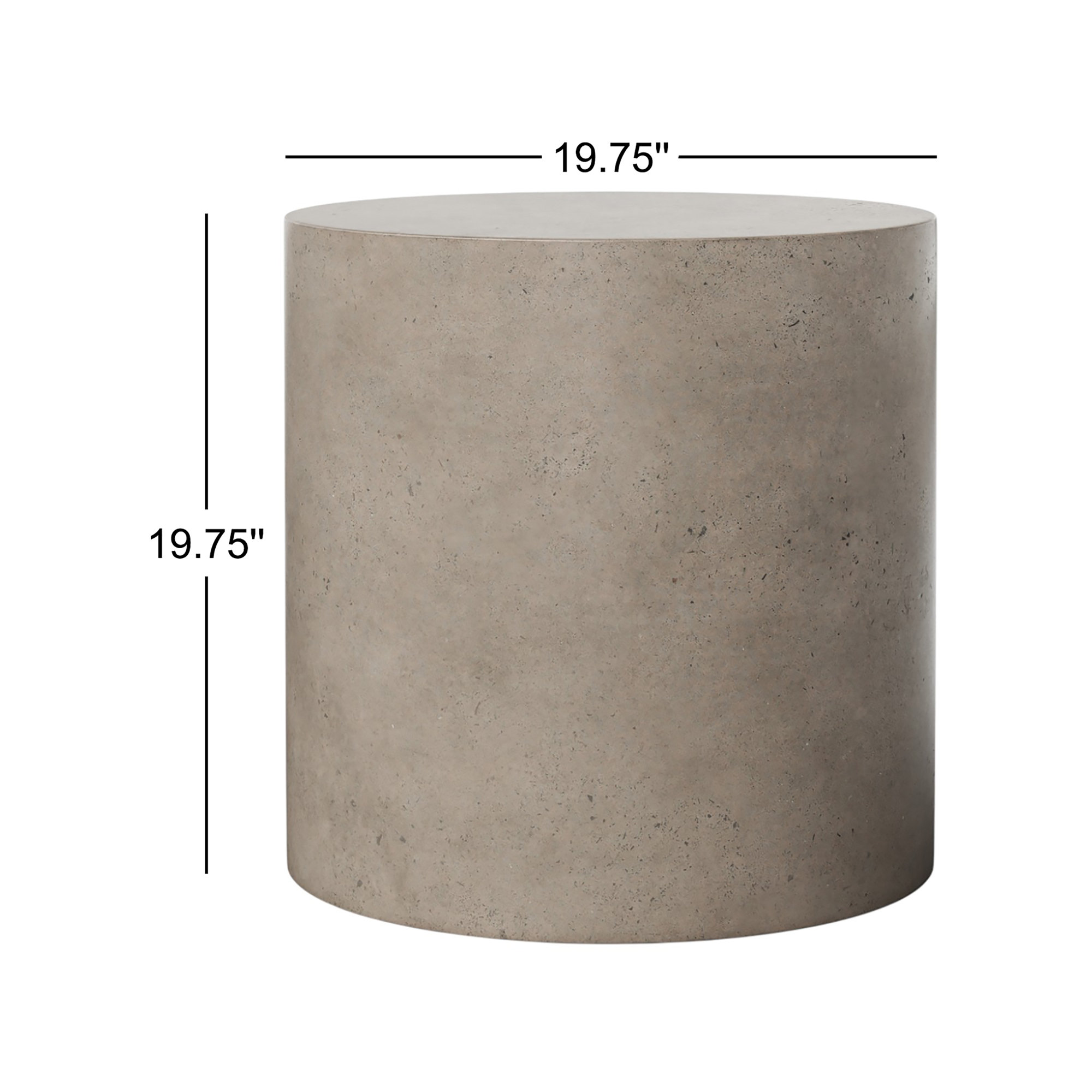 Concrete Pedestal End Table, Dark Gray, 19.75" H x 19.75" W x 19.75" D
