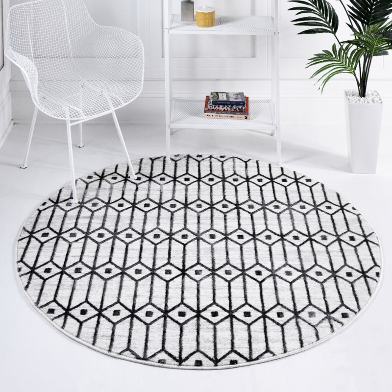 Rowena Geometric Indoor Rug, Round 8'