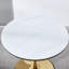 Table Mid-Century dorée et blanche - plateau rond de 2 à 4 personnes avec pieds stables en métal 31,5 po avec magnifique structure tulipe et pieds de table robustes pour les convives