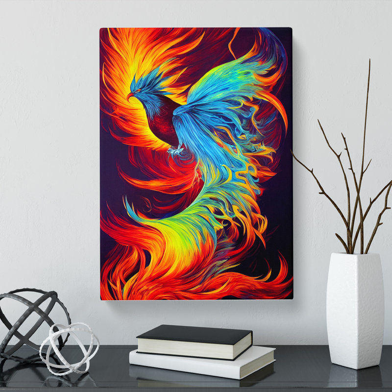 Muni Phoenix Bird Vol.2 - Wrapped Canvas, 60cm H x 40cm W x 3cm D