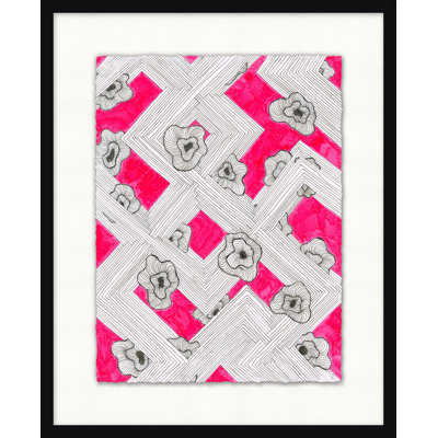 Black and White and Red All Over 2 Framed Print