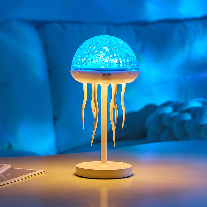 Jellyfish Lamps Projector RVB veilleuse avec 7 couleurs changeantes Galaxy Table de bureau portable Veilleuse pour salle de bain, couloir, décoration de chambre, cadeau d'anniversaire