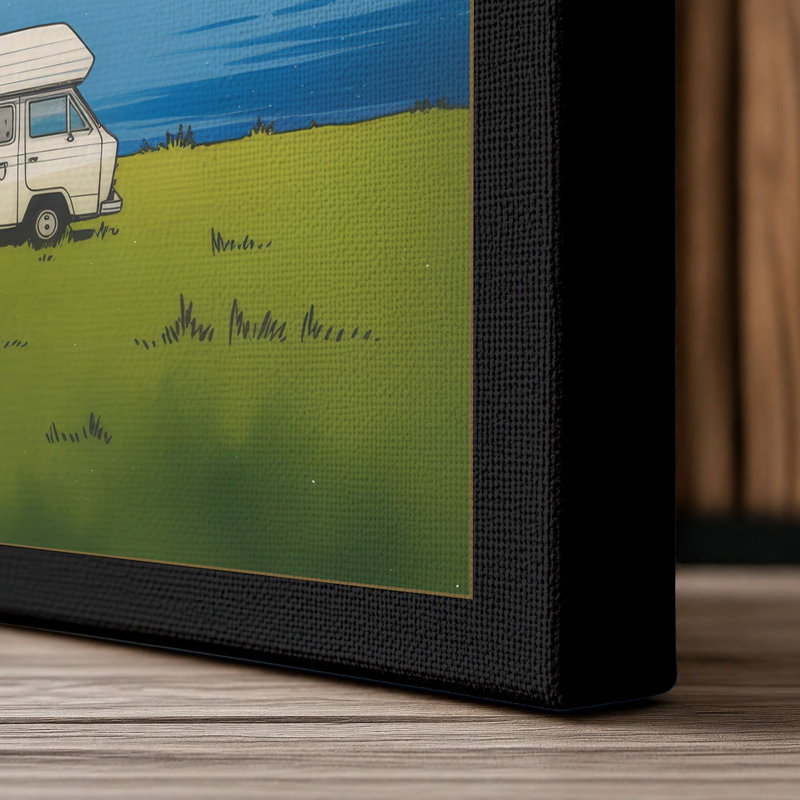 Camper Van at Leisure Modern - Wrapped Canvas, Black Border, 30x20 - 76.2 x 50.8 cm