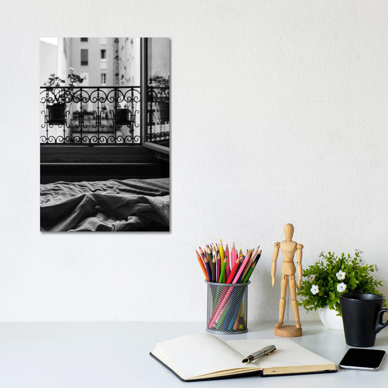 Balcon - photographie sur toile tendue, H 12 po x l 8 po x P 0,75 po