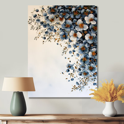 Botanical Celestial Bloom In Winter I - Botanicals Metal Wall Art, Modern Metal Print