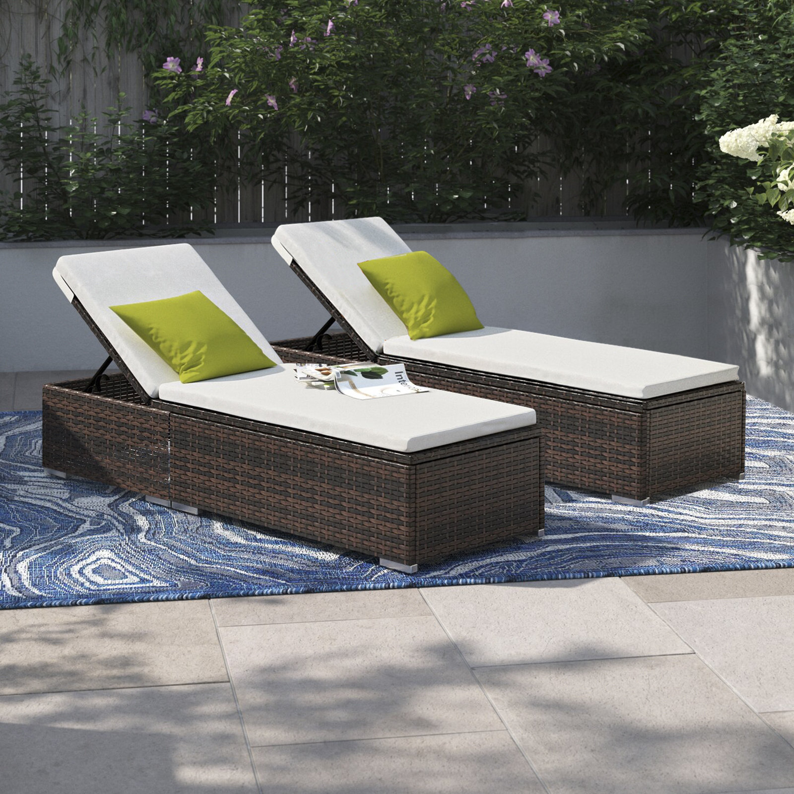 Reclining sun best sale lounger with cushion