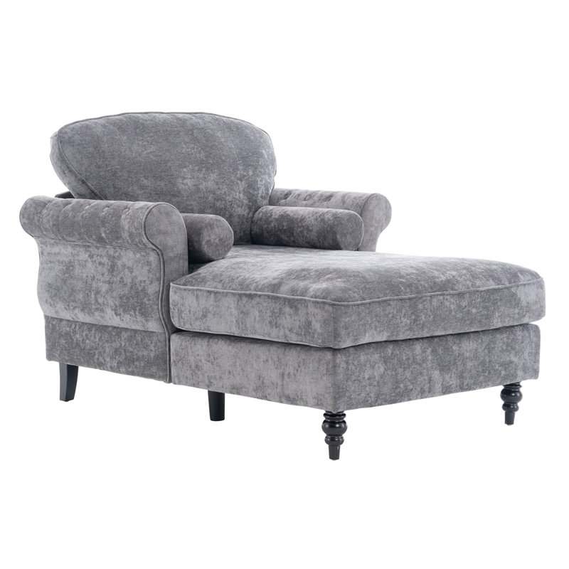 Oversized Chaise Lounge Indoor,Chenille Single Sofa Bed with Wide Seat,Upholstered Lazy Sleeper Armchair,Reading Couch Set for Living Room,Bedroom,5 Colors